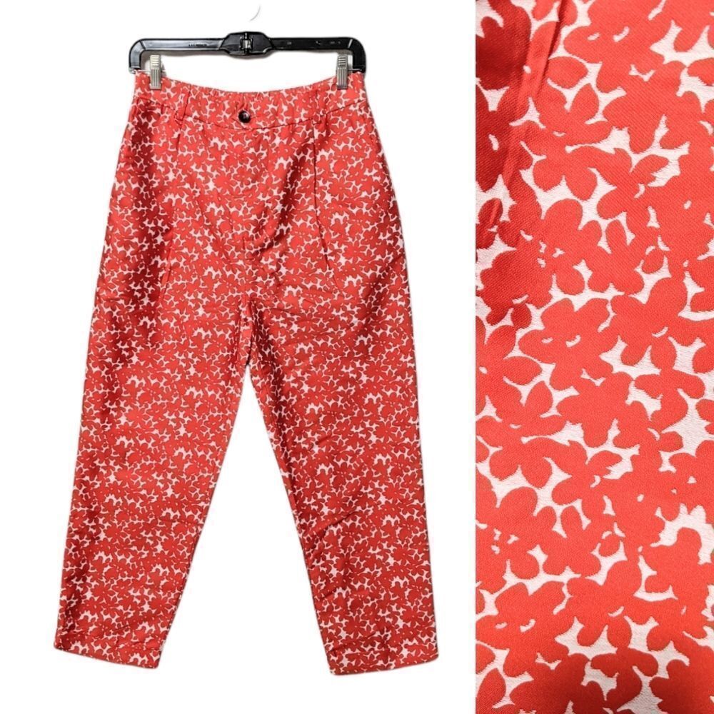 NWT GHOSPELL Floral Tapered Cropped Pants M
